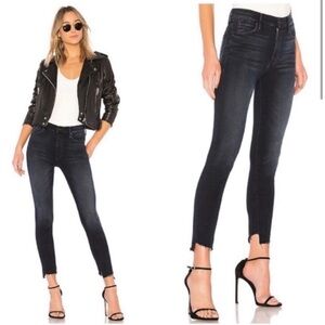 MOTHER Stunner Zip Two Step Fray Raw Hem Jeans in Last Call Dark Wash size 26